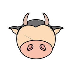 drawing cow face animal vector illustration eps 10