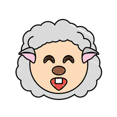 drawing sheep face animal vector illustration eps 10