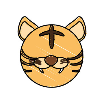 drawing tiger face animal vector illustration eps 10