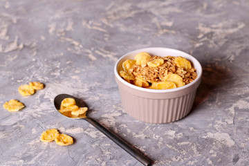 granola and corn flakes