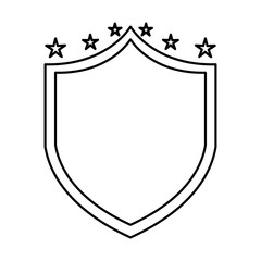 justice shield with stars isolated icon vector illustration design