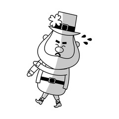 irish leprechaun icon over white background. vector illustration