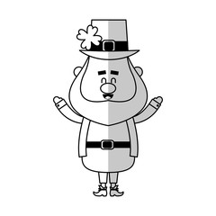 irish leprechaun icon over white background. vector illustration