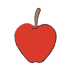 apple fruit icon over white background. vector illustration