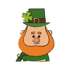irish leprechaun cartoon icon over white background. colorful design. vector illustration