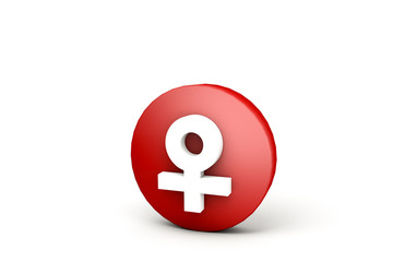 3d illustration red ball with male sign