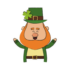 irish leprechaun cartoon icon over white background. colorful design. vector illustration