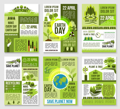 Earth Day poster template for ecology design