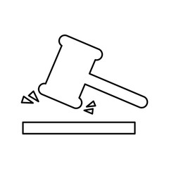 justice gavel isolated icon vector illustration design