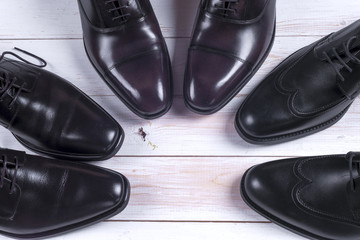 Male fashion with shoes on white