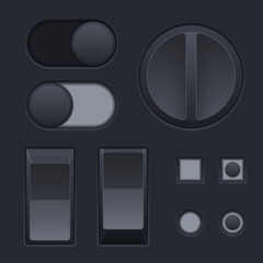 Black interface buttons