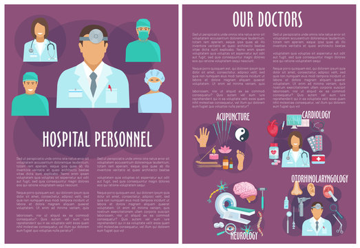 Vector brochure of medical or hospital personnel