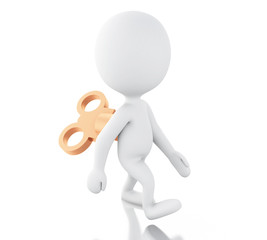 3d White people with clockwork