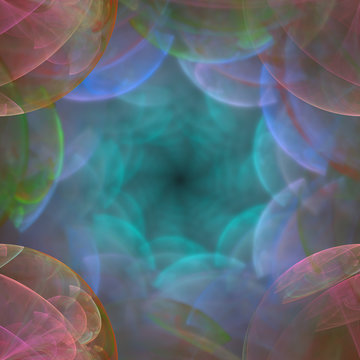 Abstract blurred cloudy iridescent background - 3d rendered fractal illustration
