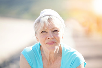 Portrait of senior woman in fitness outfit