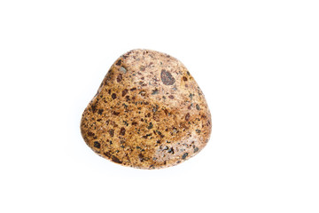 wet sea stone isolated on white background