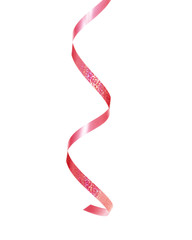 Red Party streamer isolated on white  background. Celebration, festive  concept.