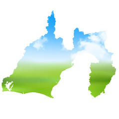 Obraz premium 静岡 地図 風景 アイコン 