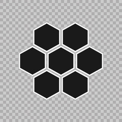 Honeycomb frame template. White plastic border on a transparent background. Vector illustration. Photorealistic Vector EPS10 Retro Photo Frame Template.