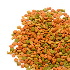 dry dog food isolated on white background