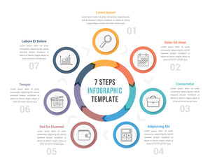 Fototapeta premium Circle Diagram with Seven Steps