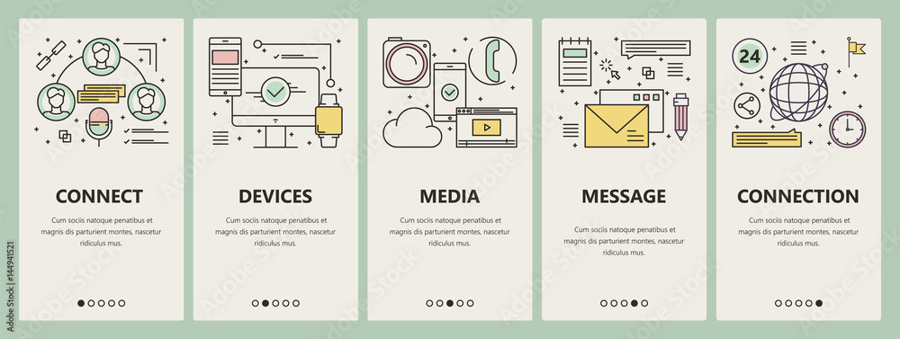 Canvas Prints vector thin line flat design communication concept vertical banners