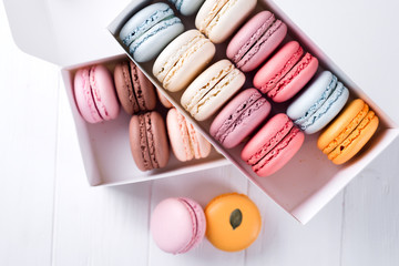 Colorful macaroons. Sweet macarons.