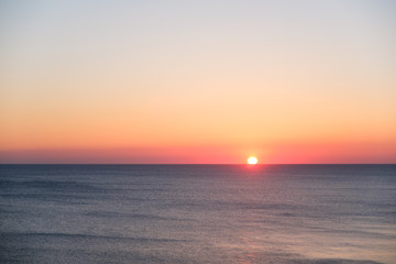 Fototapeta na wymiar sunset over the sea, scenic seascape at evening