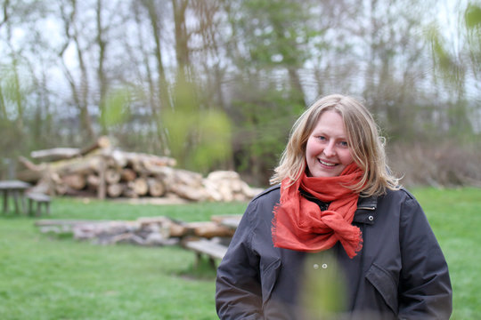 Portrait of an outdoor type woman at a campground