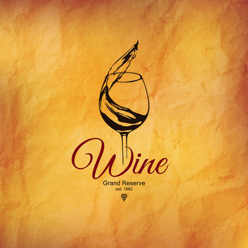Wine list design. Vector brochure template for winery, cafe, restaurant, bar. Wine bottles and glasses