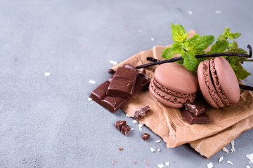 Macaroons with chocolate