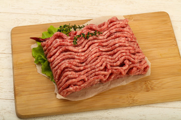 Raw minced beef meat