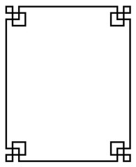china border frame, black vector
