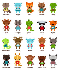 Obraz premium Cartton smiling animal kids