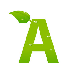 Green eco letter A vector illiustration
