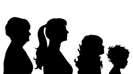 Vector illustration of generation of woman.