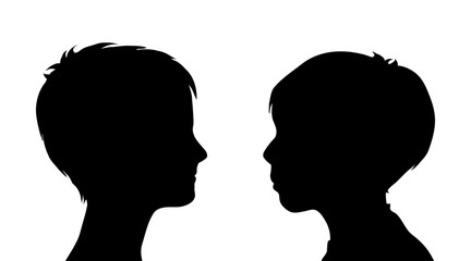 Vector silhouette of boys