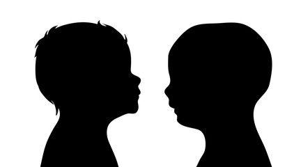 Vector silhouette of boys