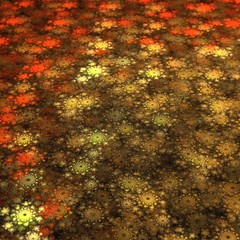 Fractal generated abstract flower field background