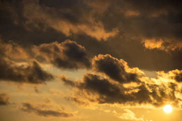 The dark spring storm clouds delayed the sky