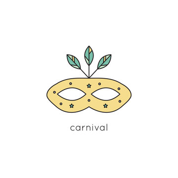 Carnival mask line icon