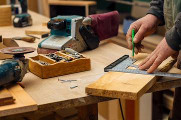 Craftsman working in his workspace
