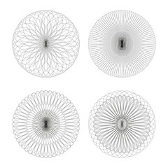 Naklejka premium Guilloche circle stamp set