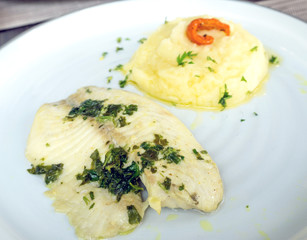 delicious plate of fish and potatoes
