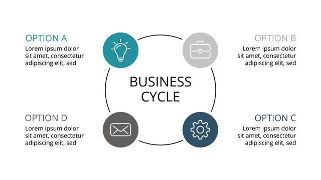 Vector circle infographic, cycle diagram, graph, presentation chart. Business concept with 3 options, parts, steps, processes.