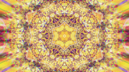 Abstract Colorful Painted Kaleidoscopic Graphic Background. Futuristic Psychedelic Hypnotic Backdrop Pattern With Texture.