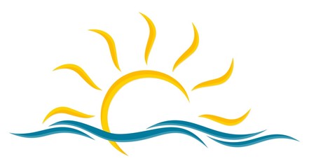 Fototapeta na wymiar Logo sun and sea. 