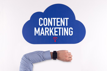 Cloud technology with a word CONTENT MARKETING