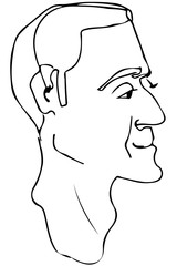 vector sketch of the face of an adult male