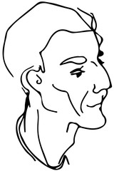 vector sketch of the face of an adult male